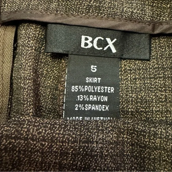 Vintage BCX Women's Brown Tweed Skirt Suit Set Skirt SZ 5 Jacket Size Large NWT - Picture 6 of 16